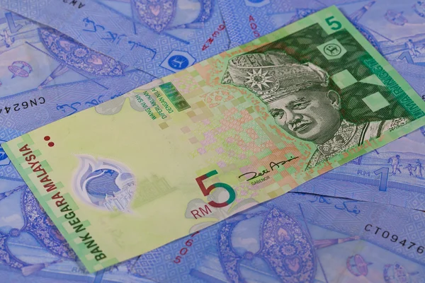 Different Ringgit banknotes from Malaysia — Stock Photo, Image