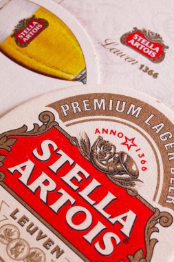 Beermats from Stella Artois. clipart