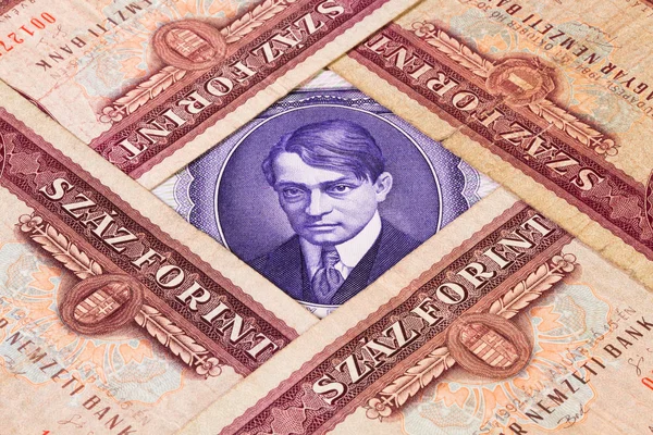 Jiné maďarské bankovky z na stůl — Stock fotografie
