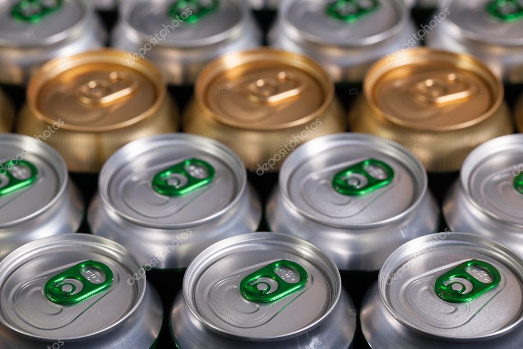 Pattern from much of drinking cans of beer