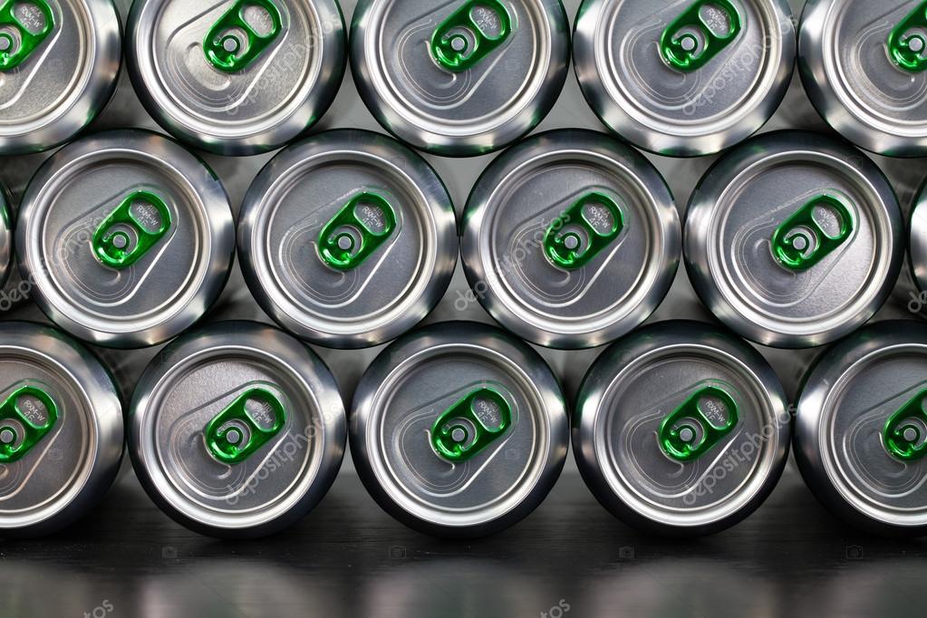 Pattern from much of drinking cans of beer