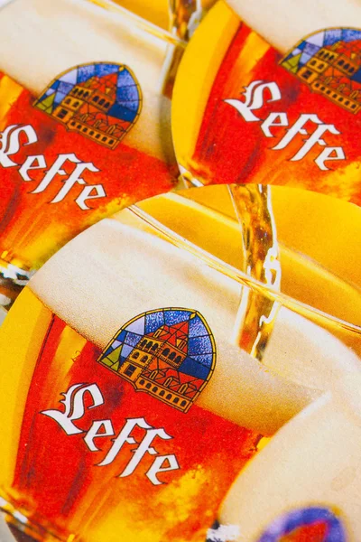 Pivní tácky od pivo Leffe — Stock fotografie