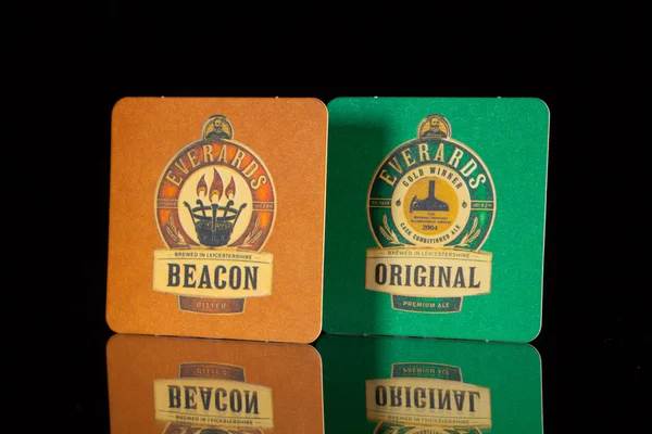 Beermat from different Everards beers. — Stock Photo, Image