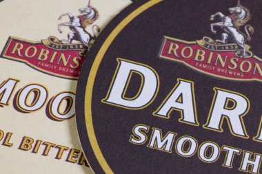 İngiltere, Londra - 11 Kasım 2014: Robinsons bira Beermats