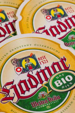 Almanya, Dresden - 20 Eylül 2014:Beermats Hadmar bira. Ben