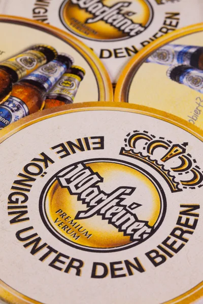 Warsteiner 啤酒的 Beermats — 图库照片