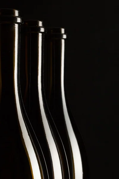 Silhouettes of elegant wine bottles — Stock Photo, Image