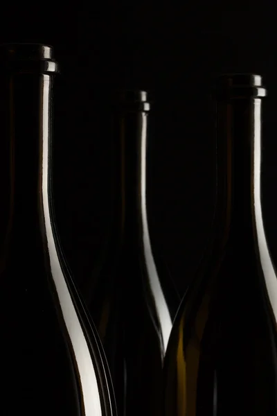 Silhouettes of elegant wine bottles — Stock Photo, Image