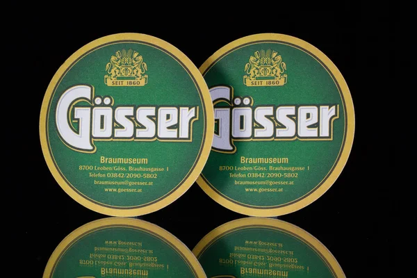 Gosser ビールから Beermats. — ストック写真