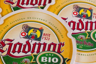 Almanya, Dresden - 20 Eylül 2014:Beermats Hadmar bira. Ben