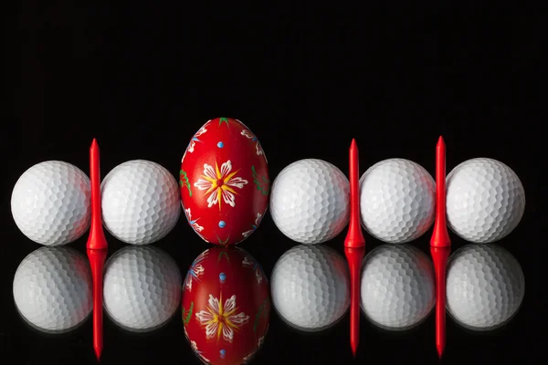 Equipos de golf y huevo — Foto de Stock