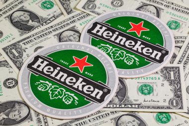 Heineken bira ve bize dolar Beermat.
