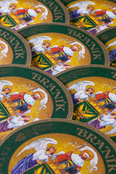 Beermats from Branik beer — Stock Photo, Image