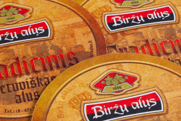 Beermats van Birzu Alus bier. — Stockfoto