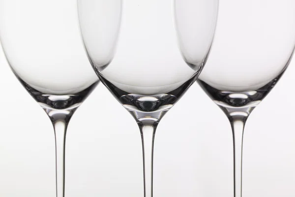 Trois verres de vin vides — Photo