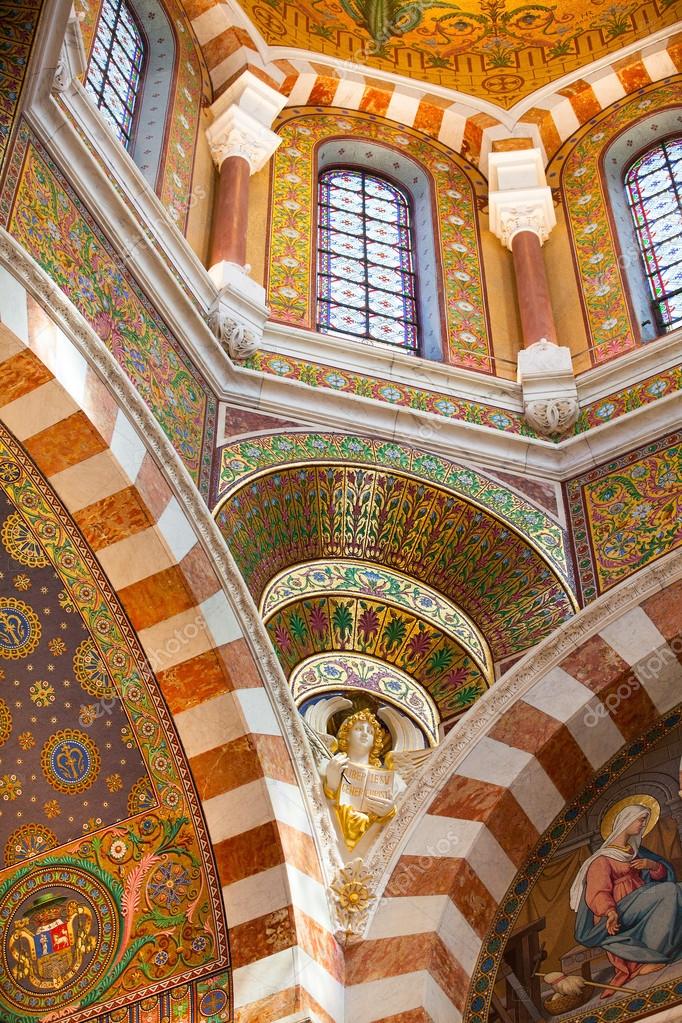 Interieur In Die Katholische Basilika Notre Dame De La Garde