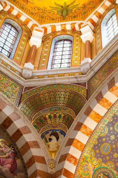 Interior in Catholic basilica Notre Dame De La Garde. — Stock Photo, Image