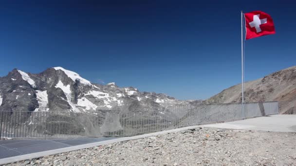 Vista desde la Diavolezza a las montañas y glaciares, Suiza — Vídeos de Stock