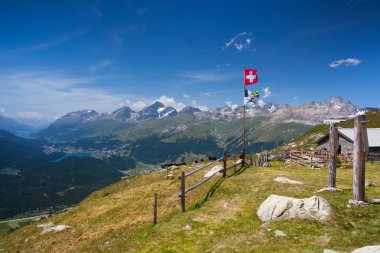 Muottas Muragl üzerinden Yukarı Engadine Panoraması 