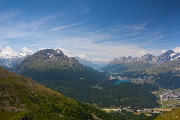 Panorama de la Haute Engadine depuis Muottas Muragl — Photo