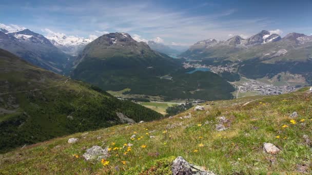 Panorama da Alta Engadine — Vídeo de Stock