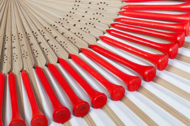 Tipik Japon fan bambu ve golf ekipmanları yapılan el