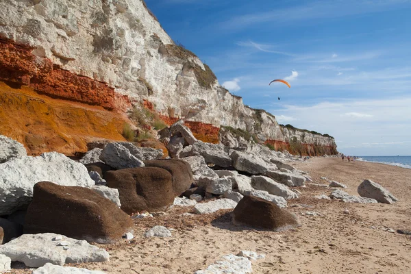 Hunstanton Cliffs em Norfolk. Grã-Bretanha . — Fotografia de Stock