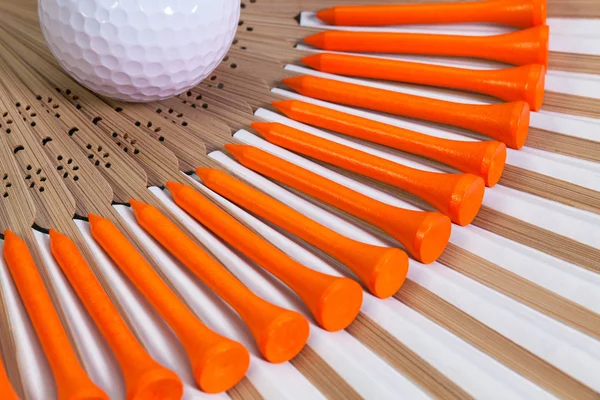 Tipico ventilatore a mano giapponese e attrezzature da golf — Foto Stock