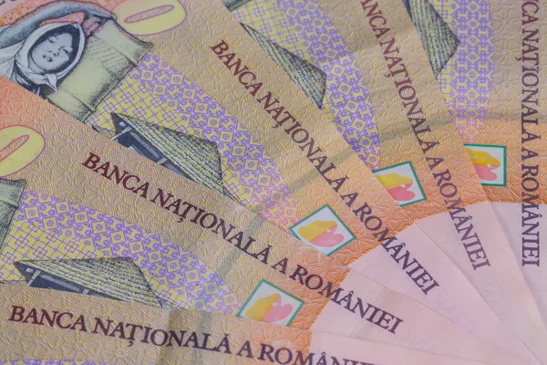 Different Romanian Lei Banknotes — Stock Photo, Image
