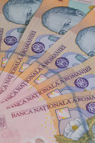 Different Romanian Lei Banknotes — Stock Photo, Image