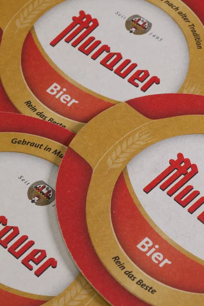 Murauer ビールから Beermats。オーストリア — ストック写真