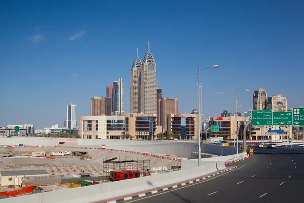 Építési tevékenység Dubai downtown. — Stock Fotó