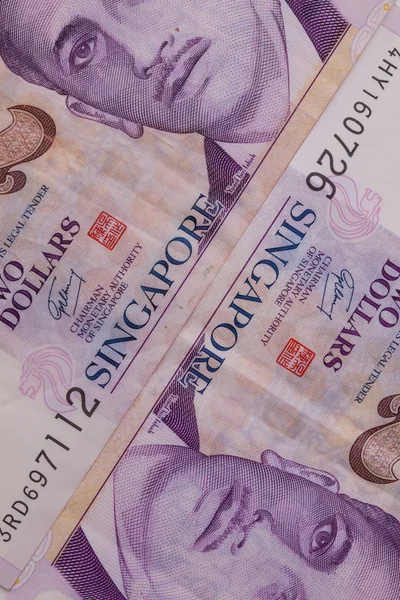 Банкноты Сингапура, крупным планом — стоковое фото