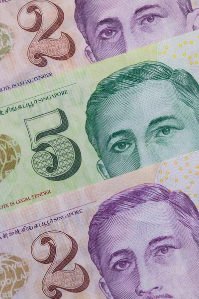 Singapore banknotes and coins — Stock Photo, Image