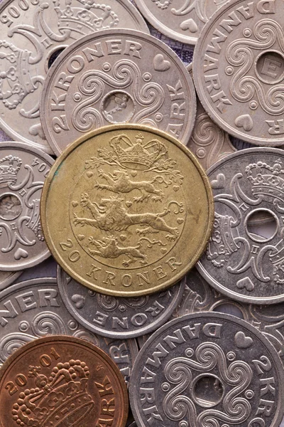 A dán pénz különböző érmék — Stock Fotó