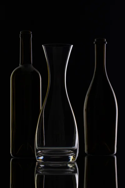 Verre et bouteilles vides — Photo