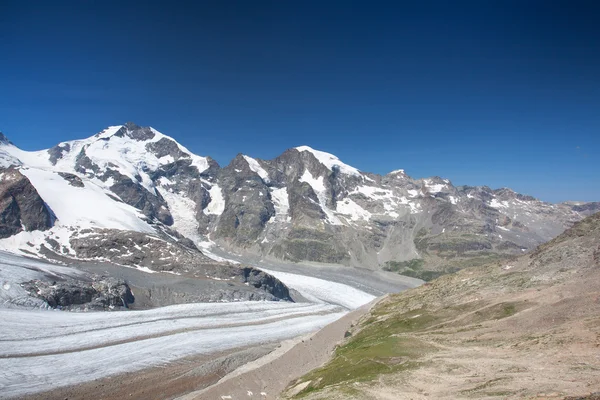 View from the Diavolezza to the mountains and glaciers Stock Picture