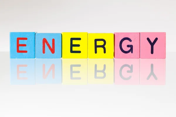 Energia - napis z bloków dla dzieci — Zdjęcie stockowe