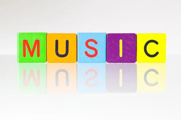 Music - an inscription from children's blocks — Stock Photo, Image