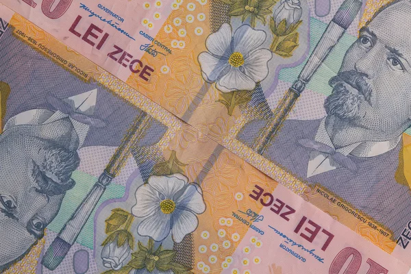 Detail of Romania Lei  money — Stock Photo, Image