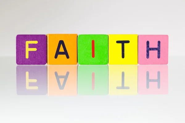 Faith - an inscription from children's blocks — Stock Photo, Image