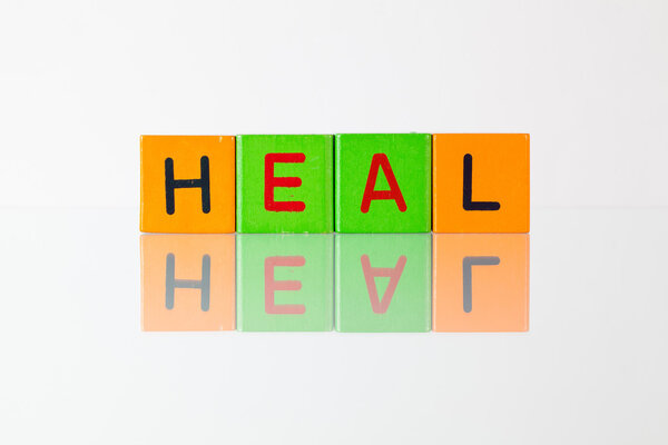 Heal  - an inscription from children's blocks
