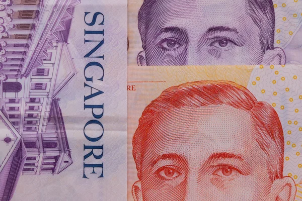Singapur bankovky, close-up — Stock fotografie