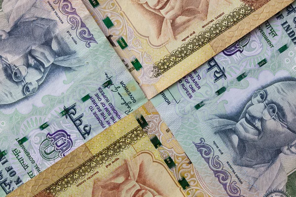 Detalhe do dinheiro da rupia indiana — Fotografia de Stock