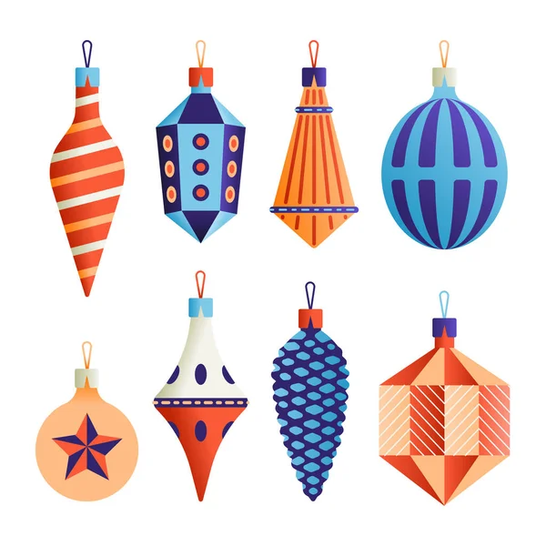 Vector Illustration Icon Set Von Weihnachten Sammlung Von Weihnachtsobjekten Weißer — Stockvektor