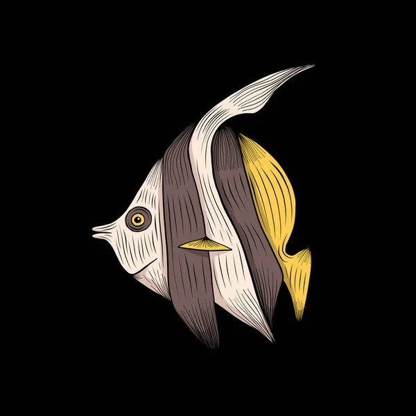 Ilustracja Wektorowa Kolorowych Egzotycznych Ryb Wektor Stockowy