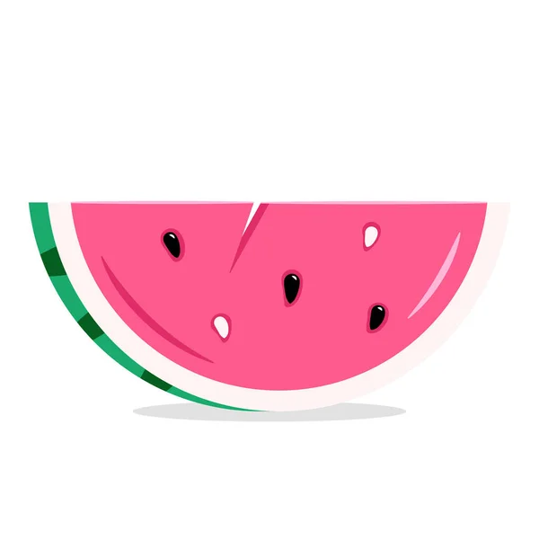Vektorillustration Der Wassermelone Isoliert Auf Weißem Hintergrund Flache Ikone lizenzfreie Stockillustrationen