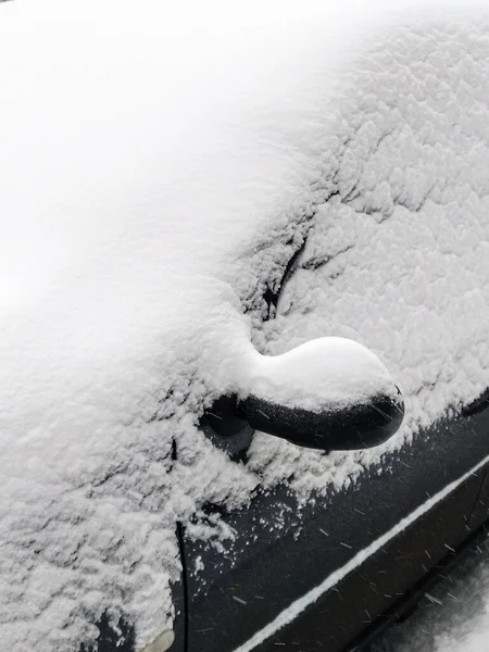 Car Windows Mirror Snow Problem Winter Season Close — Stock Photo, Image