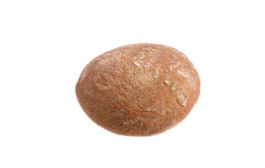 Beyaz arka planda bir somun ekmek. Kapatın. Boşluğu kopyala.