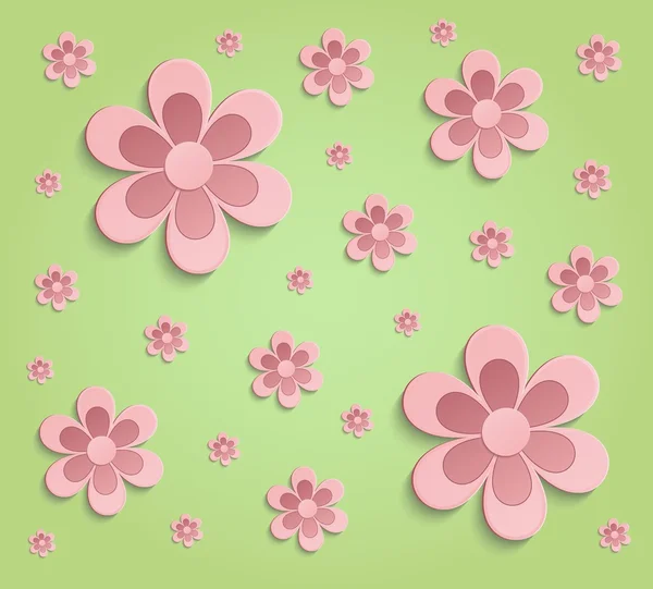 Tapeta wiosna papieru 3d różowy zielony rastrowych — Zdjęcie stockowe